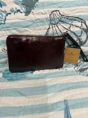 Patricia Nash Leather Wristlet Clutch - Oxblood NWT